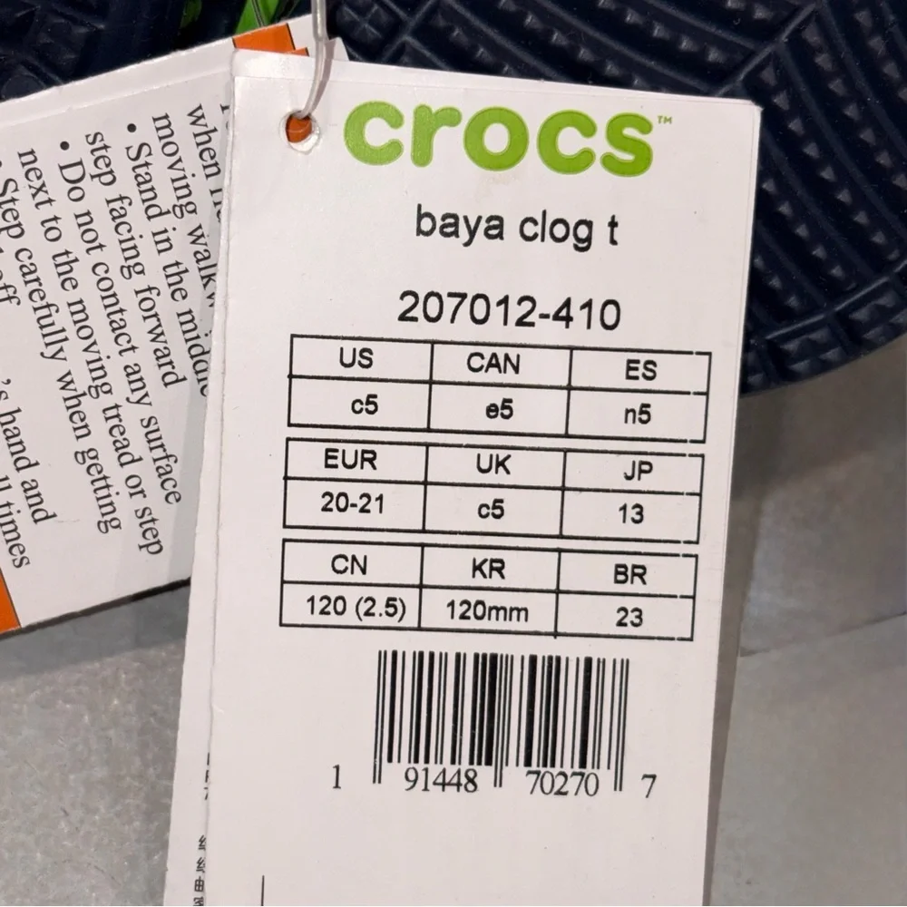 NEW Crocs Navy Blue Toddler Baya Clogs Shoes Slip Ons size 5